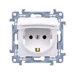 Simon 10 WC-GSZ1BCxx-01-11x Gniazdo wtyczkowe Schuko do wersji IP44 z uszczelką - klapka transparetna (moduł) 16A, 250V~, szybkozłacza; biały