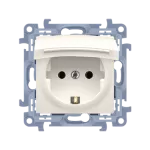 Simon 10 WC-GSZ1BCxx-01-41x Gniazdo wtyczkowe Schuko do wersji IP44 z uszczelką - klapka transparetna (moduł) 16A, 250V~, szybkozłacza; kremowy