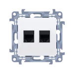 Simon 10 WC-5T12XXX-01-11XX Gniazdo komputerowe RJ45 kategoria 5e + telefoniczne RJ12 (moduł); biały