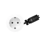 Simon 400 TS4-3101002-130 SIMON 400 gniazdo okrągłe 16A/230V~ typ F (schuko); przyłącze kabel 20 cm Wieland; fi80mm; biały