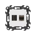 Simon 24 WS24P-2430096-030 Gniazdo HDMI ver. 2.1 + RJ45 kat.6. (moduł); biały