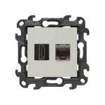 Simon 24 WS24P-2430096-087 Gniazdo HDMI ver. 2.1 + RJ45 kat.6. (moduł); kaszmirowy