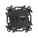 Simon 24 WS24P-2430096-038 Gniazdo HDMI ver. 2.1 + RJ45 kat.6. (moduł); grafit mat