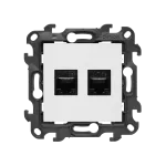 Simon 24 WS24P-2432598-030 Gniazdo komputerowe podwójne RJ45 kategoria 5e (moduł); biały