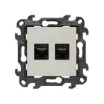 Simon 24 WS24P-2432598-087 Gniazdo komputerowe podwójne RJ45 kategoria 5e (moduł); kaszmirowy