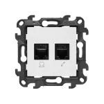 Simon 24 WS24P-2430595-030 Gniazdo komputerowe RJ45 kategoria 5e + telefoniczne RJ11 (moduł); biały