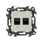 Simon 24 WS24P-2430595-087 Gniazdo komputerowe RJ45 kategoria 5e + telefoniczne RJ11 (moduł); kaszmirowy