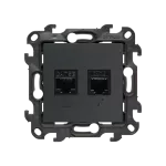 Simon 24 WS24P-2430595-038 Gniazdo komputerowe RJ45 kategoria 5e + telefoniczne RJ11 (moduł); grafitowy mat