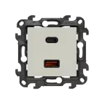 Simon 24 WS24P-2430296-087 Ładowarka USB C+A (moduł), 30W, 230V; kaszmirowy