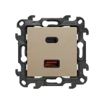 Simon 24 WS24P-2430296-034 Ładowarka USB C+A (moduł), 30W, 230V; szampański mat