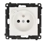 Simon 55 GO WMDS-TEGZ1W-111 Gniazdo z uziemieniem Wi-Fi z przyciskiem i wbudowanym pomiarem energii, sterowany smartfonem – SOCKET 1x16 A, 230 V, (moduł); Biały mat