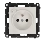 Simon 55 GO WMDS-TEGZ1W-114 Gniazdo z uziemieniem Wi-Fi z przyciskiem i wbudowanym pomiarem energii, sterowany smartfonem – SOCKET 1x16 A, 230 V, (moduł); Jasnoszary mat