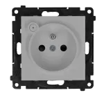 Simon 55 GO WMDS-TEGZ1W-143 Gniazdo z uziemieniem Wi-Fi z przyciskiem i wbudowanym pomiarem energii, sterowany smartfonem – SOCKET 1x16 A, 230 V, (moduł); Aluminium mat