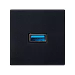 Simon Connect złącze USB 3.0 typ A gniazda F-F; płytka 45x45; czarny