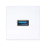 Simon Connect złącze USB 3.0 typ A gniazda F-F; płytka 45x45; biały