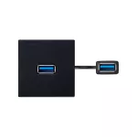 Simon Connect złącze USB 3.0 typ A gniazda F-F z kablem krosowym; płytka 45x45; czarny