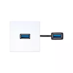 Simon Connect złącze USB 3.0 typ A gniazda F-F z kablem krosowym; płytka 45x45; biały