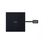 Simon Connect złącze USB 3.0 typ C gniazda F-F z kablem krosowym; płytka 45x45; czarny
