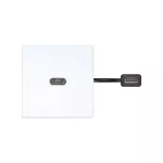 Simon Connect złącze USB 3.0 typ C gniazda F-F z kablem krosowym; płytka 45x45; białyy