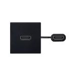 Simon Connect złącze HDMI 2.0 gniazda F-F z kablem krosowym; płytka 45x45; czarny
