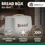 KINGHOFF CHLEBAK METALOWY DREWNIANY UCHWYT 34x24x18,5cm BIAŁY