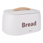 KINGHOFF CHLEBAK METALOWY DREWNIANY UCHWYT 34x24x18,5cm BIAŁY