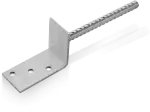 Wspornik słupa do zabetonowania, kształt l FI 20x200 mm 80x80x4,0 mm