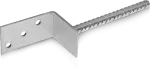 Wspornik słupa do zabetonowania, kształt l FI 20x200 mm 80x80x4,0 mm