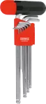 Kpl. kluczy imbusowych HEX z kulką długie Cr-V 1,5-10mm z uchwytem 9cz