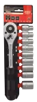 Kpl. nasadek 9 szt. 10-22 mm grzechotka 1/2'' Cr-V sanit