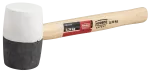 Młotek gumowy 340g trzonek drewniany biało-czarny