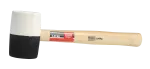 Młotek gumowy 450g trzonek drewniany biało-czarny