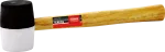 Młotek gumowy 680g trzonek drewniany biało-czarny