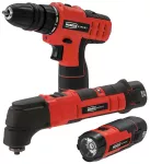 Zestaw 12V wkrętarka multitool latarka 2 aku Li-Ion akcesoria walizka