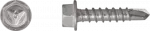 Wkręt samowiercący 5,5x30mm ze stali nierdzewnej A2 do mocowania blach typ OC z podkładką S16 RAL 9005 [OP 200]