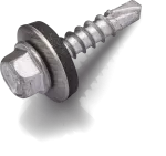 Wkręt samowiercący 4,8x19mm ze stali nierdzewnej A2 do łączenia blach typ OC z podkładką S14 RAL 7035 [OP 250]