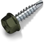 Wkręt samowiercący do łączenia blach typ OC 4,8x19mm z podkładką małe wiertło T14 RAL 6003 [OP 250]