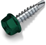 Wkręt samowiercący do łączenia blach typ OC 4,8x19mm małe wiertło z podkładką T14 RAL 6005 [OP 250]