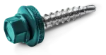 Wkręt samowiercący do konstukcji drewnianej (farmer) typ OD 4,8x35mm z podkładką T14 RAL 5018 [OP 250]