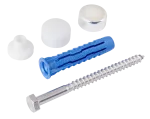 KPM Mocowanie do WC z 4ALL 10x50mm z wkrętem A2 6x80mm z białym i srebrnym kapturkiem [OP 2]