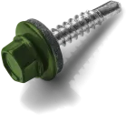 Wkręt samowiercący do mocowania blach typ OC 6,3x25mm z podkładką T19 RAL 6010 [OP 200]