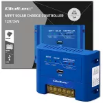 Qoltec Solarny regulator ładowania MPPT 15A do zasilania odbiorników DC i ładowania akumulatorów 12V / 24V | AGM 