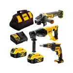 DEWALT ZESTAW COMBO 18V DCK304P2 (DCH133, DCG405, DCF620) 2x5,0Ah