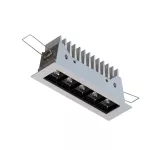 DENON LED 5/B wpust stropowy 12,3W/1500lm/34D/940, srebrny aluminiowy (mat struktura) RAL 9006