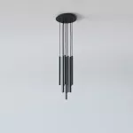 NER PANEL ZBE11 LA211 wisząca, max. 11x2,5, G9, 230V, przewód czarny, czarny (mat-196) RAL 9017