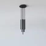 NER PANEL ZBE11 LA211 wisząca, max. 11x2,5, G9, 230V, przewód czarny, czarny głęboki (mat struktura-116) RAL 9005