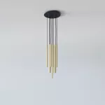 NER PANEL ZBE11 LA211 wisząca, max. 11x2,5, G9, 230V, przewód czarny, kolor złota (gładki mat-962)