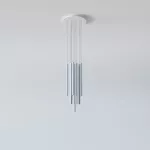 NER PANEL ZBE11 LA211 wisząca, max. 11x2,5, G9, 230V, przewód transparentny, srebrny aluminiowy (mat-175) RAL 9006
