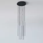 NER PANEL ZBH14 LA211 wisząca, max. 14x2, LED moduł, 230V, przewód czarny, kolor srebra (gładki mat-963)