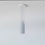 NER PANEL ZBK11 LA211 wisząca, max. 11x2,5, G9, 230V, przewód transparentny, srebrny aluminiowy (mat struktura-101) RAL 9006